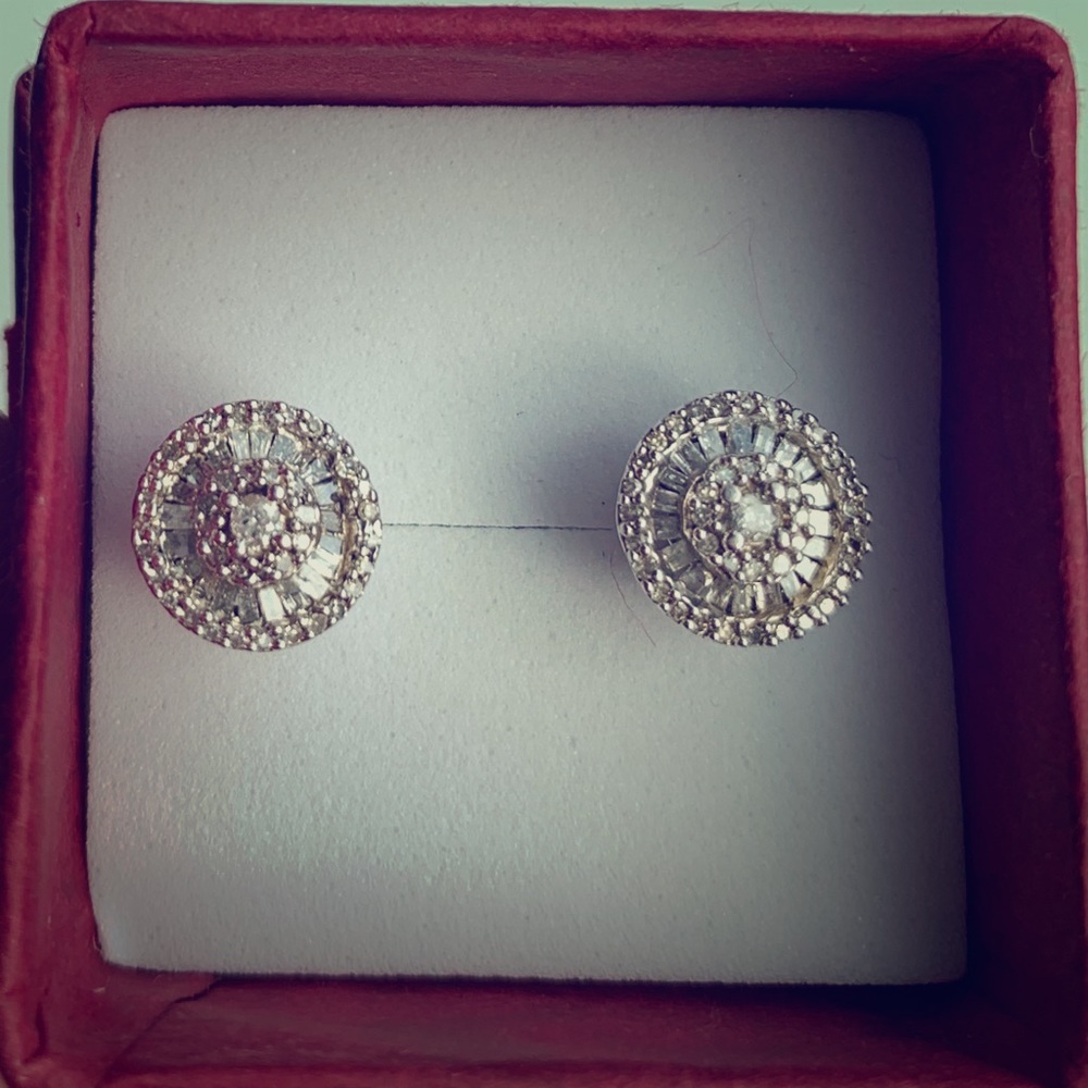 Diamond 1/2 cttw & Sterling Silver Earrings
